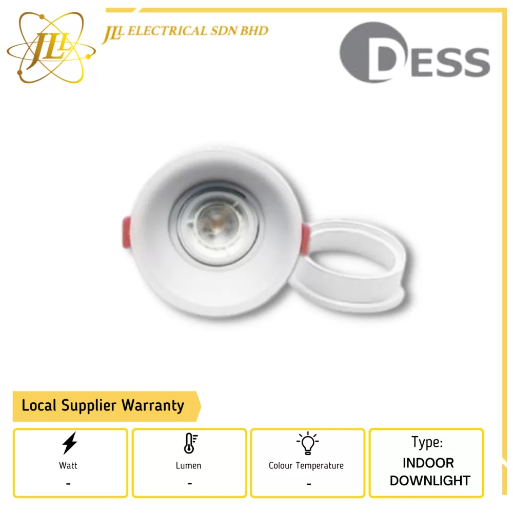 DESS GLJN9110-WHITE GU10 IP20 90xL40MM INDOOR LED ADJUSTABLE DOWNLIGHT FITTING ONLY [CUTOUT HOLE 65MM]