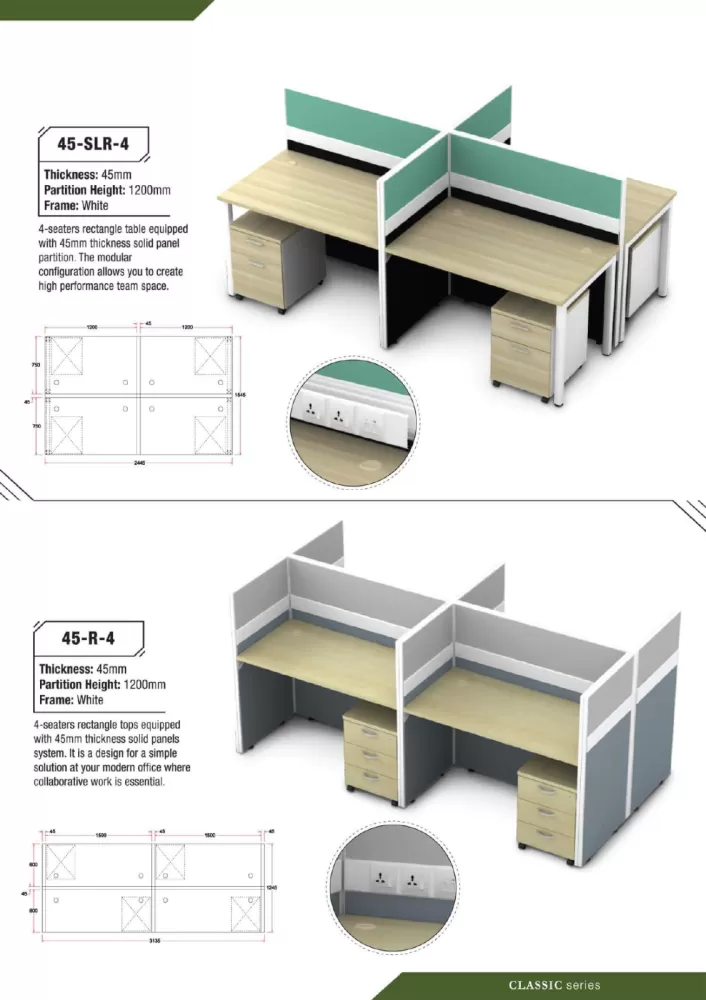 Classic Series Office System | Office Workstation Penang | Office Table Penang