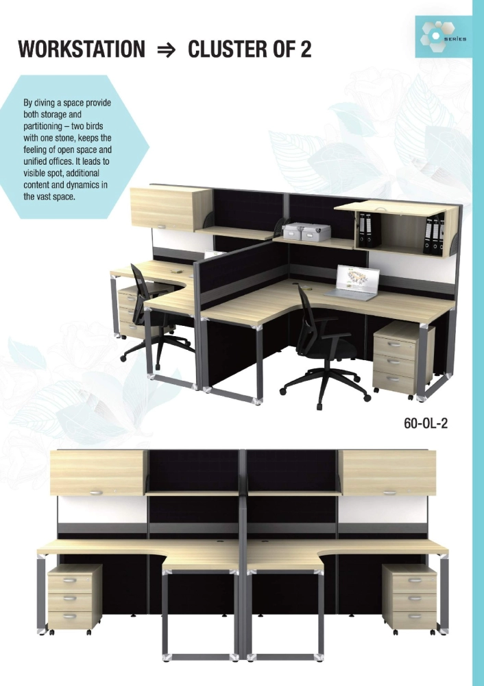 Best Office Workstation Cluster of 2 |Office Workstation System Penang