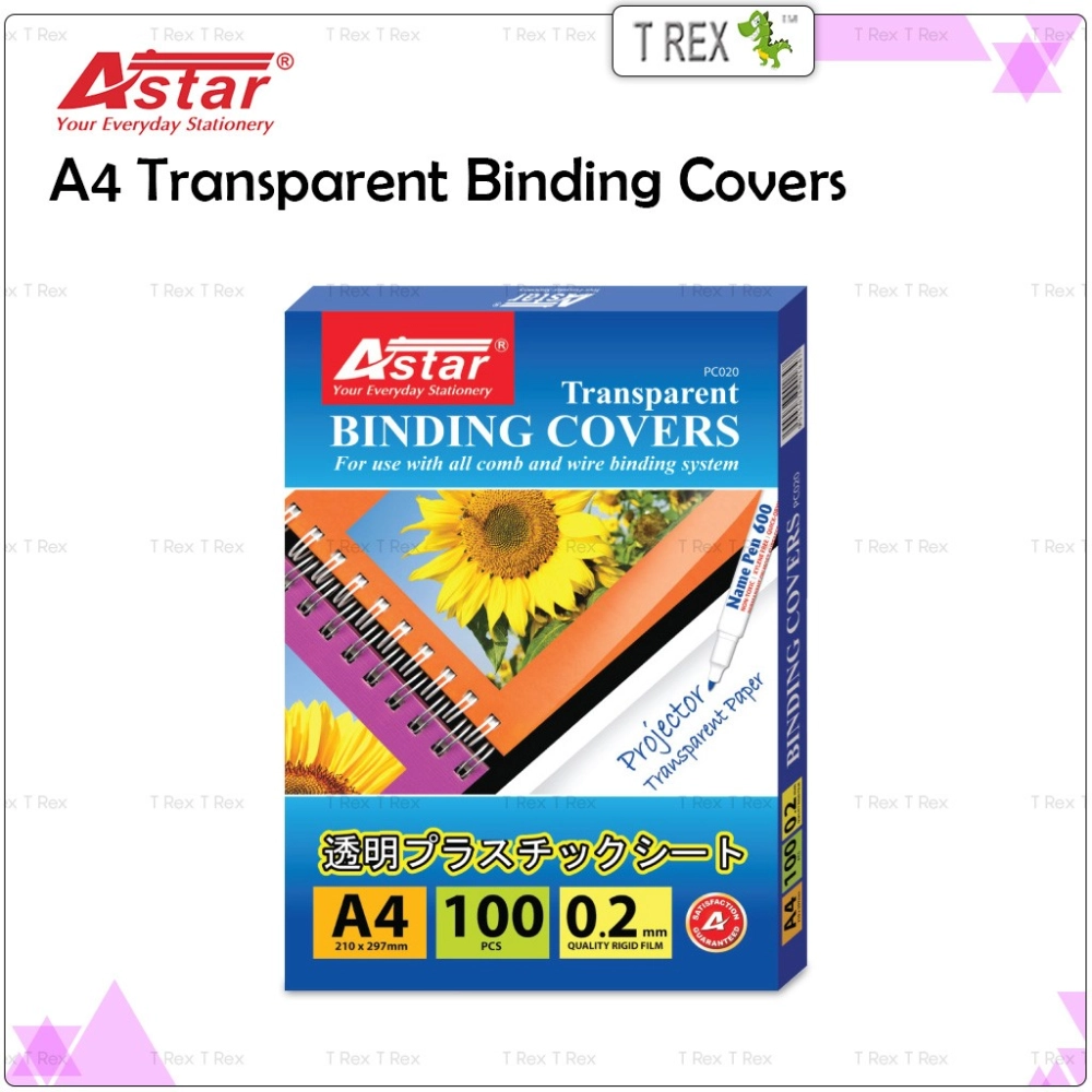 Astar A4 Transparent Binding Covers 100pcs