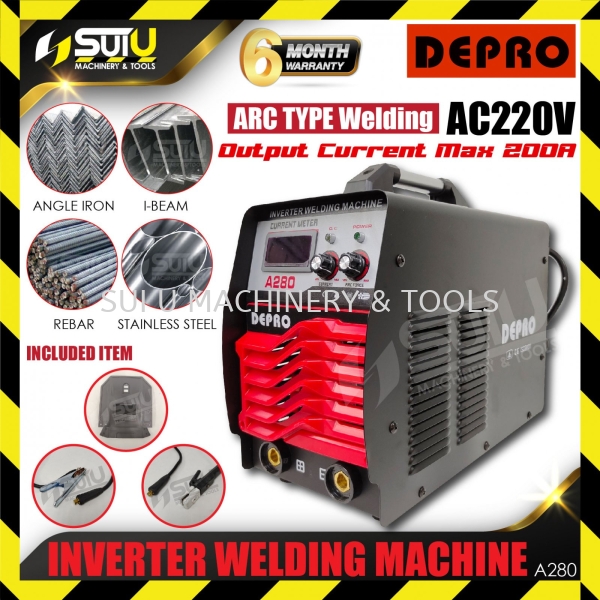 DEPRO A280 ARC Inverter Welding Machine with Accessories Machine Welding Machine/Equipment Kuala Lumpur (KL), Malaysia, Selangor, Setapak Supplier, Suppliers, Supply, Supplies | Sui U Machinery & Tools (M) Sdn Bhd