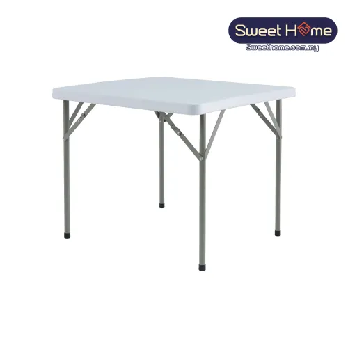 3FT Square HDPE Folding In Half Banquet Table With Metal Leg L860 X W860 X H740 | Meja Lipat | Office Folding Table