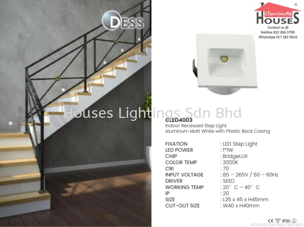 GLED4003 DESS - Indoor Step Light LED Step light Selangor, Malaysia, Kuala Lumpur (KL), Puchong Supplier, Suppliers, Supply, Supplies | Houses Lightings Sdn Bhd