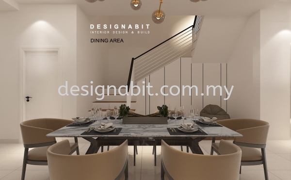 SERI BERINGIN, IPOH  DINING TABLE/CHAIR/LED LIGHTING/COLOR GLASS PANEL/MIRROR/WALL PICTURE/ROUND TABLE/MARBLE TEXTURE/LOUVRES TEXTURE/WALL PANEL    Design, Service | DESIGNABIT INTERIOR DESIGN AND CONSTRUCTION