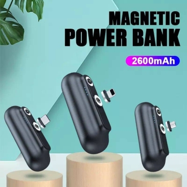 Mini Portable Power Bank Magnetic Cable Charger 2600mAh