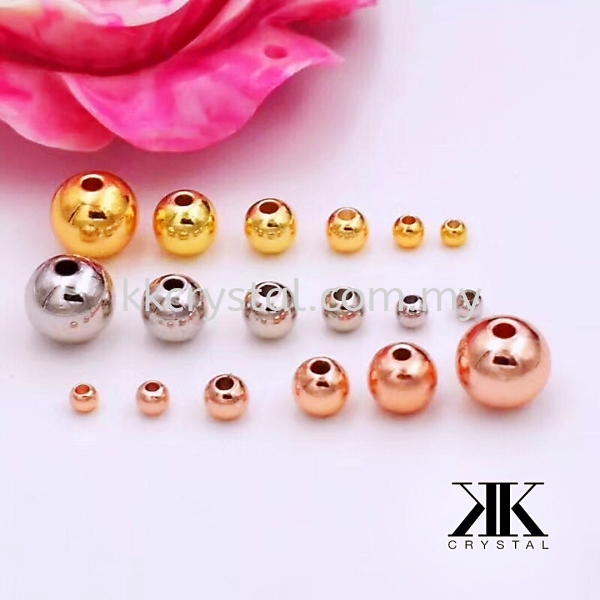 Plain Ball, 3mm, White Gold Plating, 100pcs/pkt Metal Beads Jewelry Findings, White Gold Plating Kuala Lumpur (KL), Malaysia, Selangor, Klang, Kepong Wholesaler, Supplier, Supply, Supplies | K&K Crystal Sdn Bhd