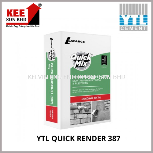 YTL QUICK RENDER 387 YTL LAFARGE DRY MIX Melaka, Malaysia Cement Sank Brick, Cement Block, Precast Concrete  | Kelvin Eng Enterprise Sdn Bhd