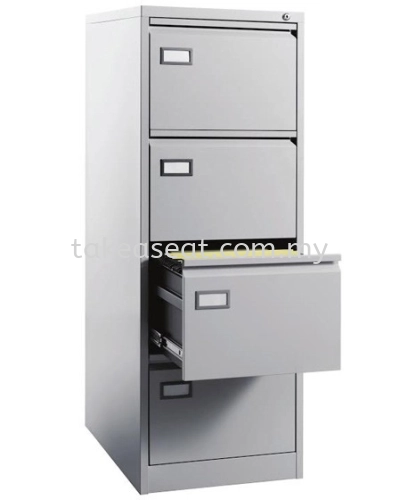  Steel Filing Cabinet 4 Drawer With Goose Neck Handle With Locking Bar 