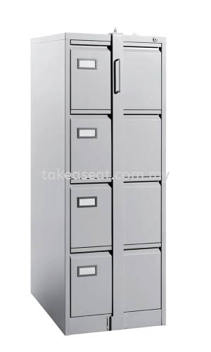 Steel Filing Cabinet 4 Drawer With Goose Neck Handle With Locking Bar 