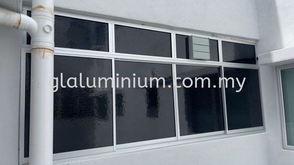 sliding windows 4 panel + Above fit glass @PPAM Pangsapuri Puncak Jati, Desa Jati, Nilai Sliding windows 4 panel + Above fit glass Aluminium Sliding Windows Selangor, Malaysia, Kuala Lumpur (KL), Cheras Supplier, Installation, Supply, Supplies | GL GLASS & ALUMINIUM TRADING