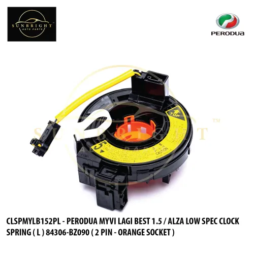 CLSPMYLB152PL - PERODUA MYVI LAGI BEST 1.5 / ALZA LOW SPEC CLOCK SPRING ( L ) 84306-BZ090 ( 2 PIN - ORANGE SOCKET )