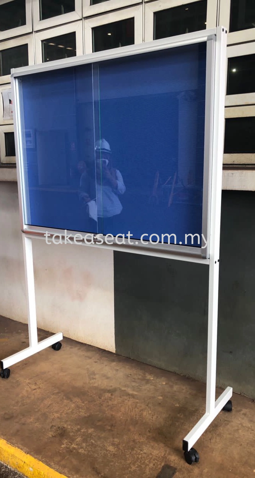 Mobile Notice Board Sliding Cabinet 