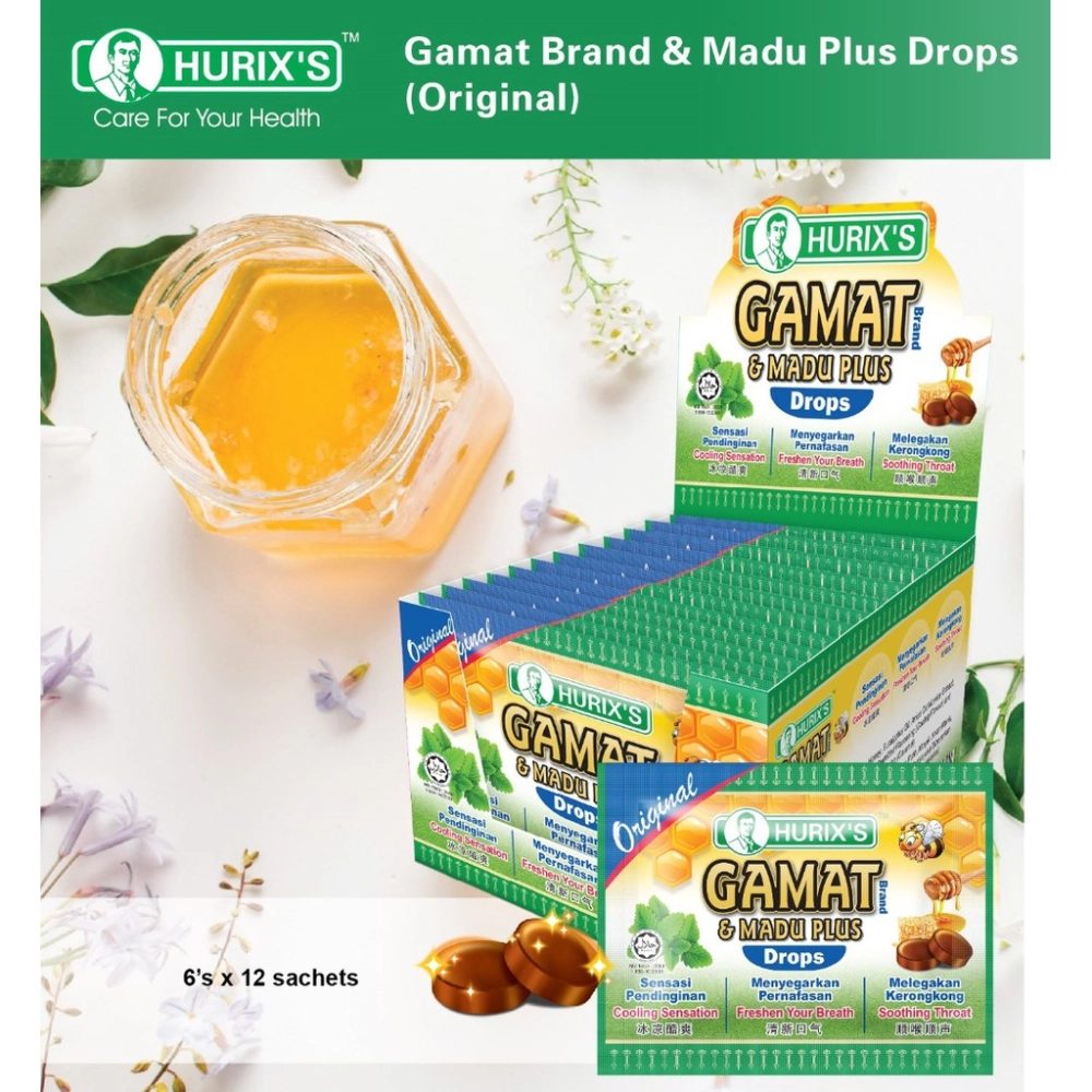 Hurix's Gamat Brand & Madu Plus Drops (6's)