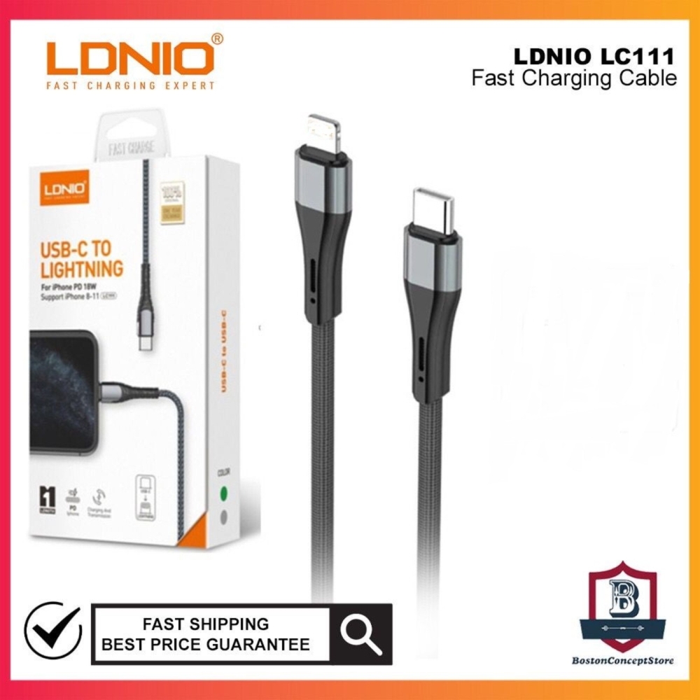 LDNIO LC111 1M / LC112 2M Type-C to Lightnin for iP 18W PD Fast Charging Cable