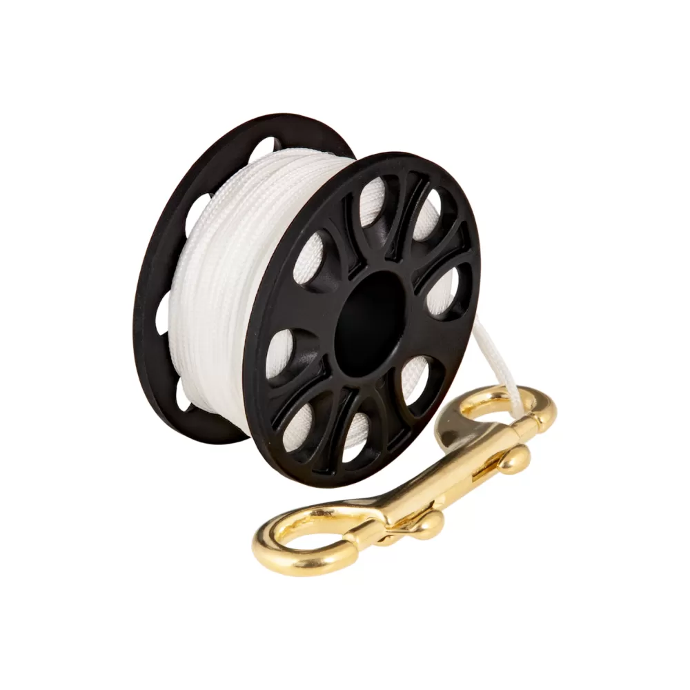 Tecline 30m Spool Reel With 100mm Brass Snap Scuba Diving Hoses