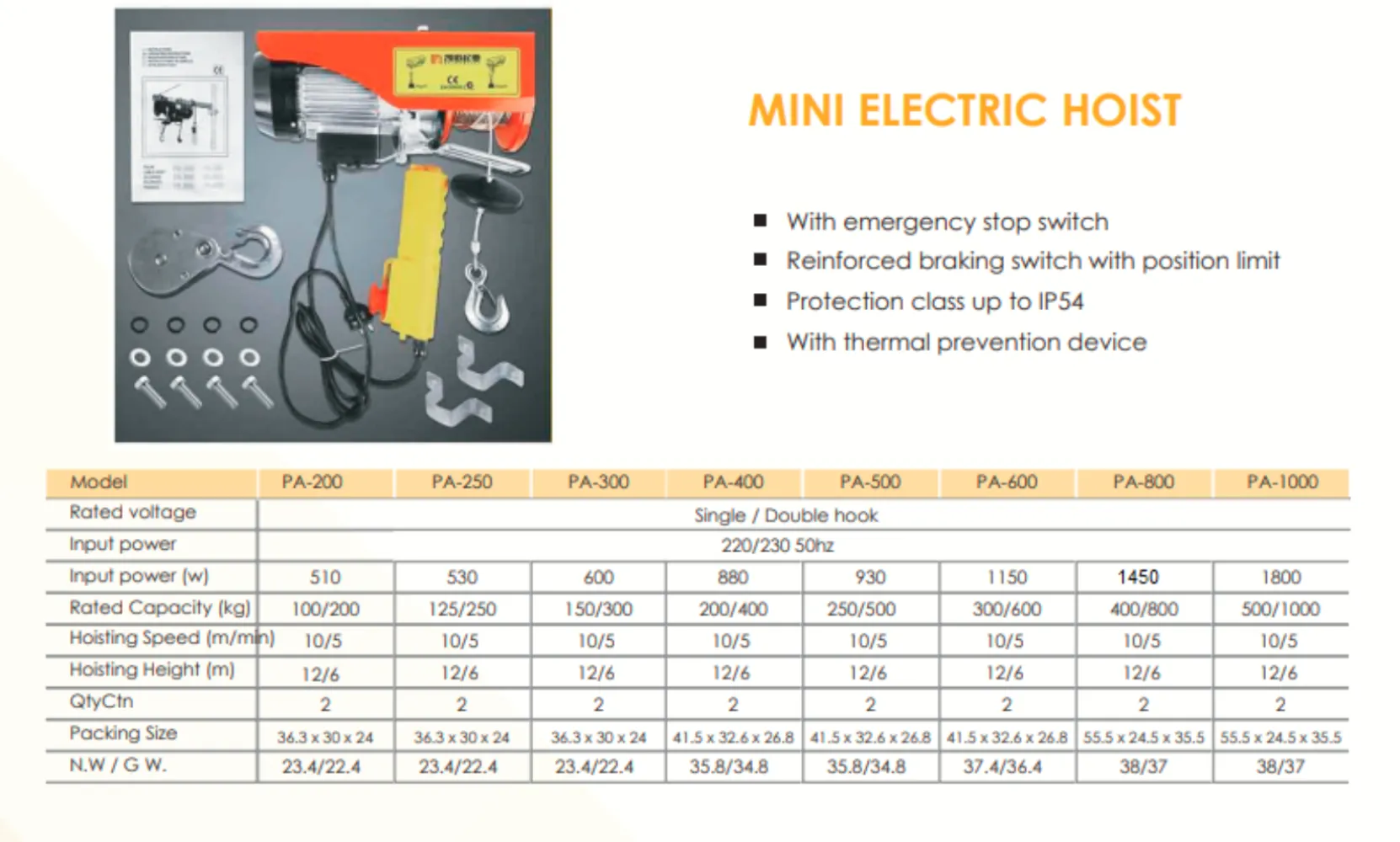 DYNATEC ELECTRICAL MINI HOIST