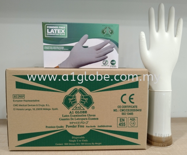 Latex PF 5.0g (EN) Glove Malaysia, Negeri Sembilan, Selangor, Kuala Lumpur (KL), Thailand, China Manufacturer, Supplier, Supply, Supplies | A1 Globe Sdn Bhd