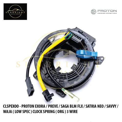 CLSPEXOO - PROTON EXORA / PREVE / SAGA BLM FLX / SATRIA NEO / SAVVY / WAJA ( LOW SPEC ) CLOCK SPRING ( ORG ) 3 WIRE