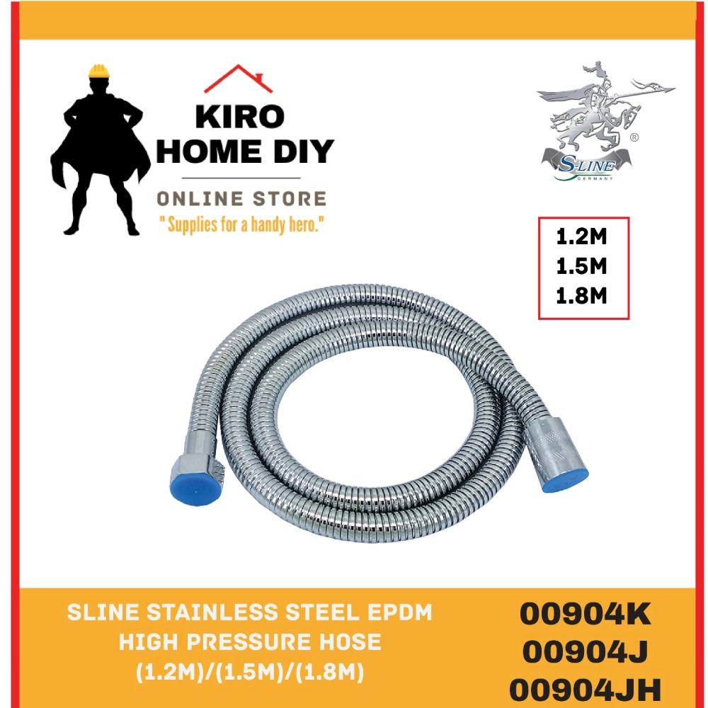 SLINE Stainless Steel EPDM High Pressure Hose (1.2M)/(1.5M)/(1.8M)  - 00904K/ 00904J/ 00904JH