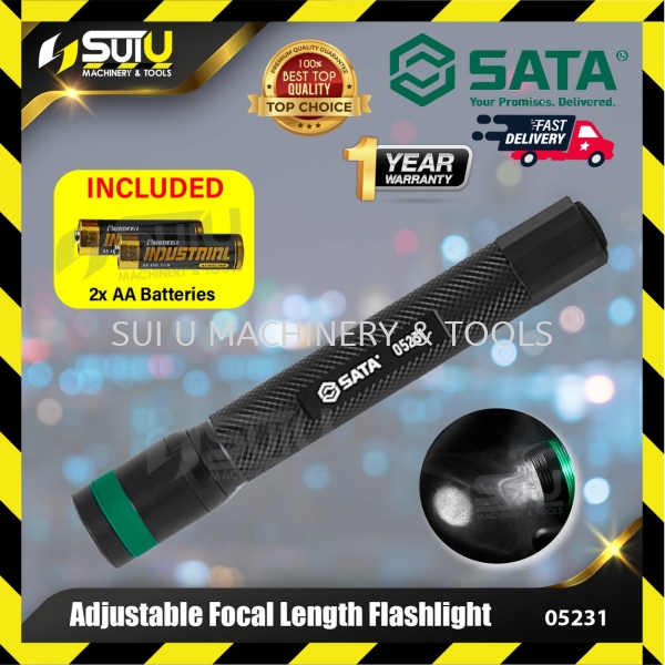 SATA 05231 Adjustable Focal Length Flashlight with 2 x AA Batteries Lamp/Work Lamp/Lighting Battery & Electrical Kuala Lumpur (KL), Malaysia, Selangor, Setapak Supplier, Suppliers, Supply, Supplies | Sui U Machinery & Tools (M) Sdn Bhd