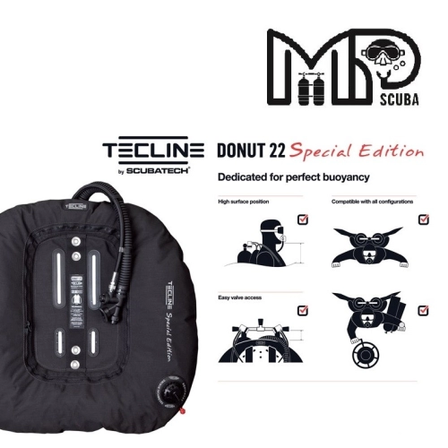 Tecline Donut 22 Special Edition Scuba Diving BCD for Twin Tank