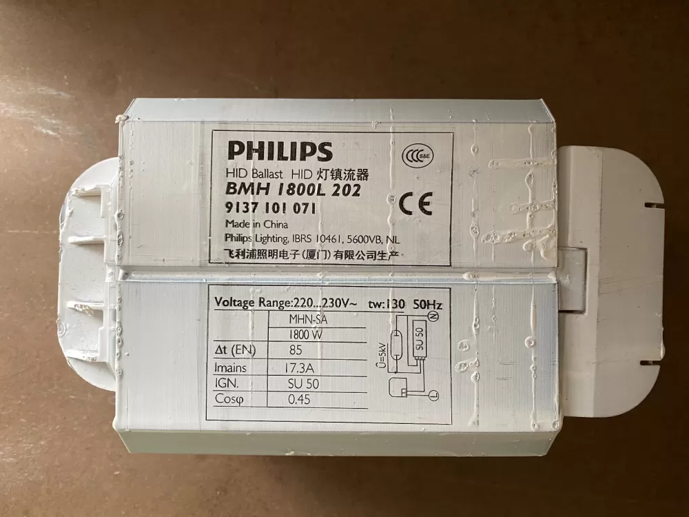 PHILIPS BMH 1800L 202 ELECTRONIC BALLAST DRIVER 913710107142 