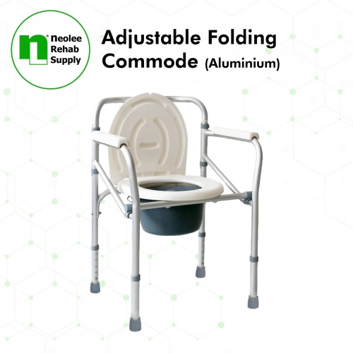 NL894L Adjustable Folding Commode (Aluminium)