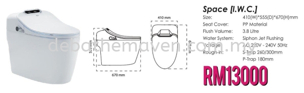 BRAND: MD- SPACE (I.W.C)-1 MD: BIDET WATER CLOSET BWC A.Luxury Bathroom Products Selangor, Malaysia, Kuala Lumpur (KL), Kajang Supplier, Suppliers, Supply, Supplies | DE'BATHE MAVEN