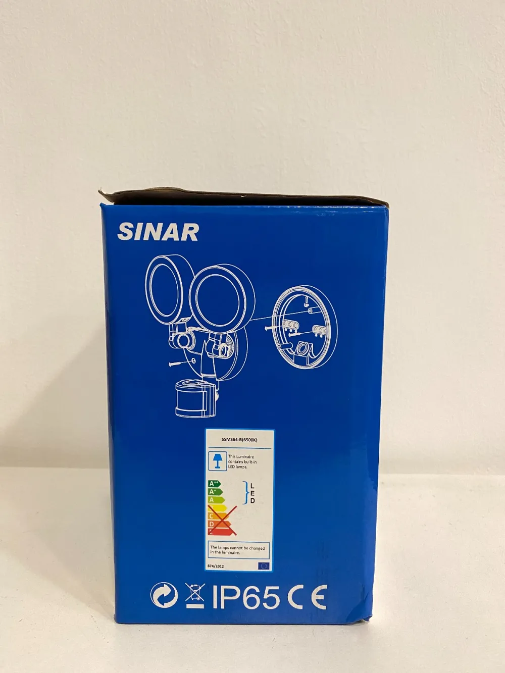 SINAR SSMS64-B 20W 1900LM 220-240V IP65 6500K COOL DAYLIGHT INFRARED LED SENSOR LAMP 