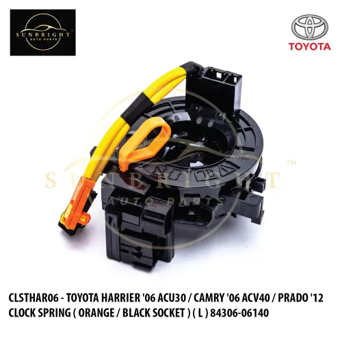 CLSTHAR06 - TOYOTA HARRIER '06 ACU30 / CAMRY '06 ACV40 / PRADO '12 CLOCK SPRING ( ORANGE / BLACK SOCKET ) ( L ) 84306-06140