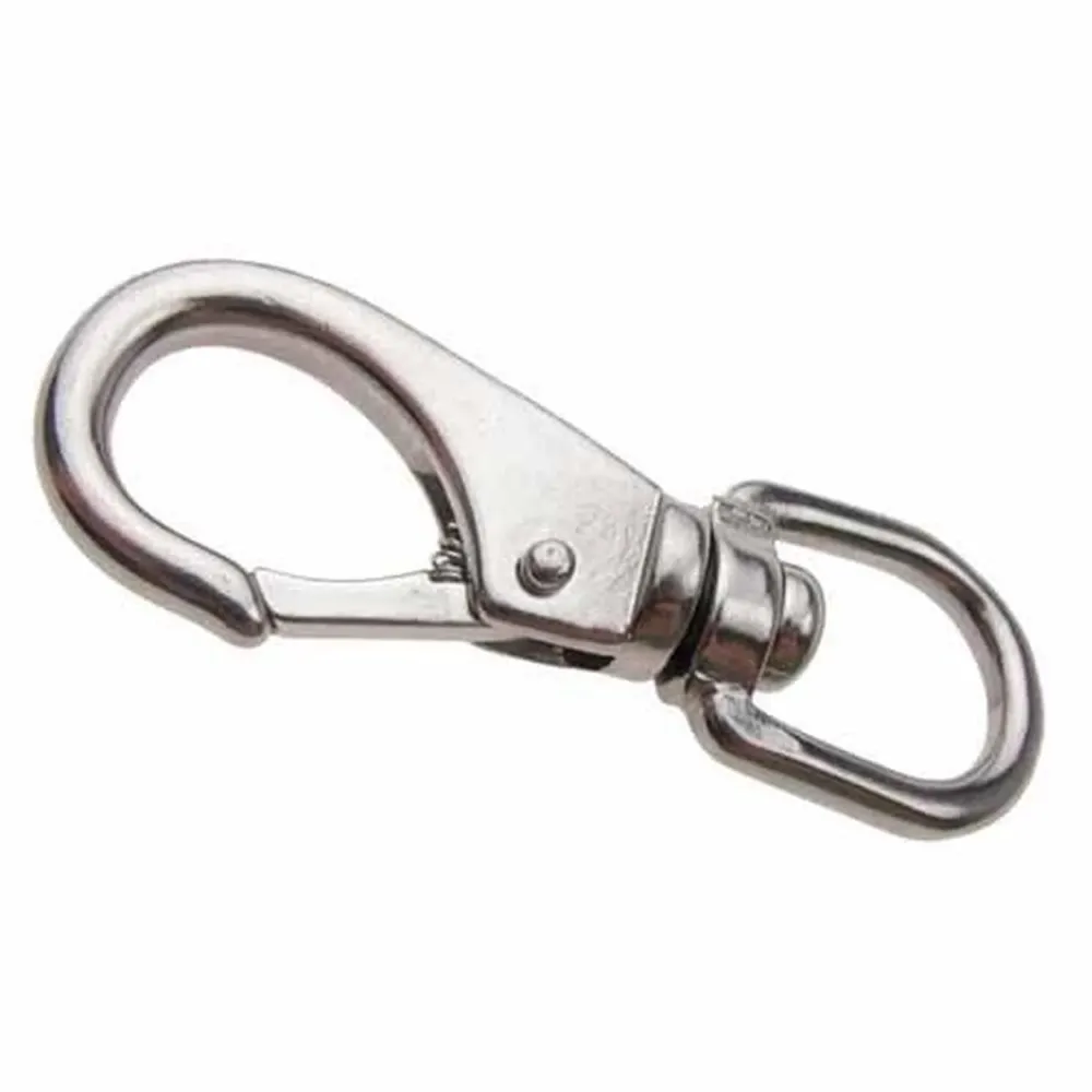 304 Stainless Steel Swivel Eye Bolt Snap Hook 69mm 85mm Spring Snap Clip