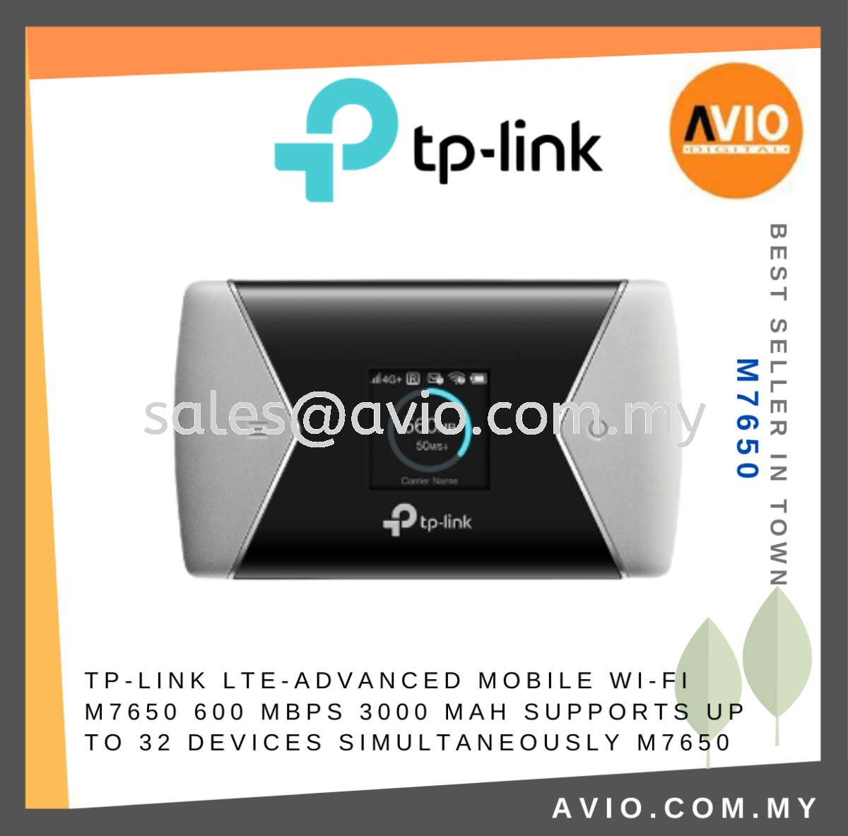 TP-LINK Tplink LTE Advanced Mobile Wifi M7650 Dual Band 600Mbps 3000mAh  Support 32 Device Micro