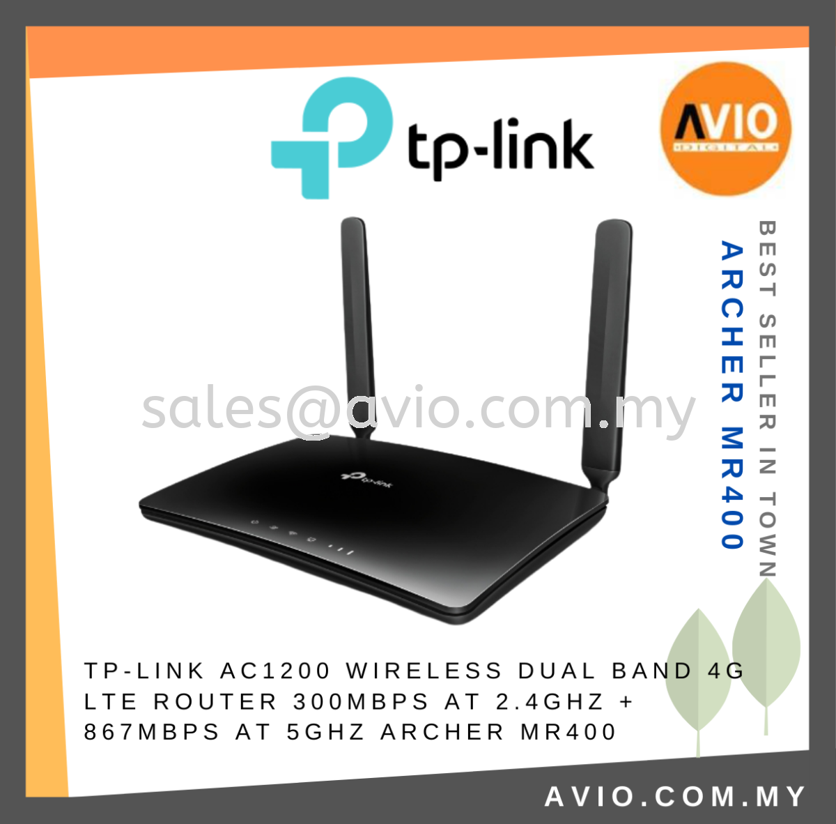 TP-LINK Tplink Archer MR400 AC1200 Dual Band GSM SIM Card 4G LTE Router  150Mbps Speed