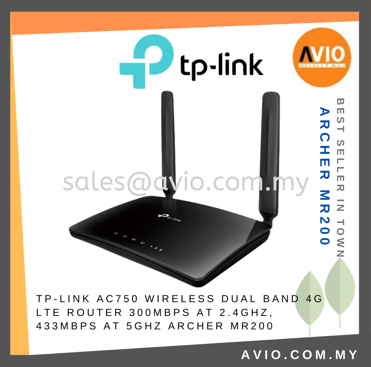 TP-LINK Tplink Archer MR200 AC750 Wireless Dual Band GSM Sim Card 4G LTE  Router Wifi