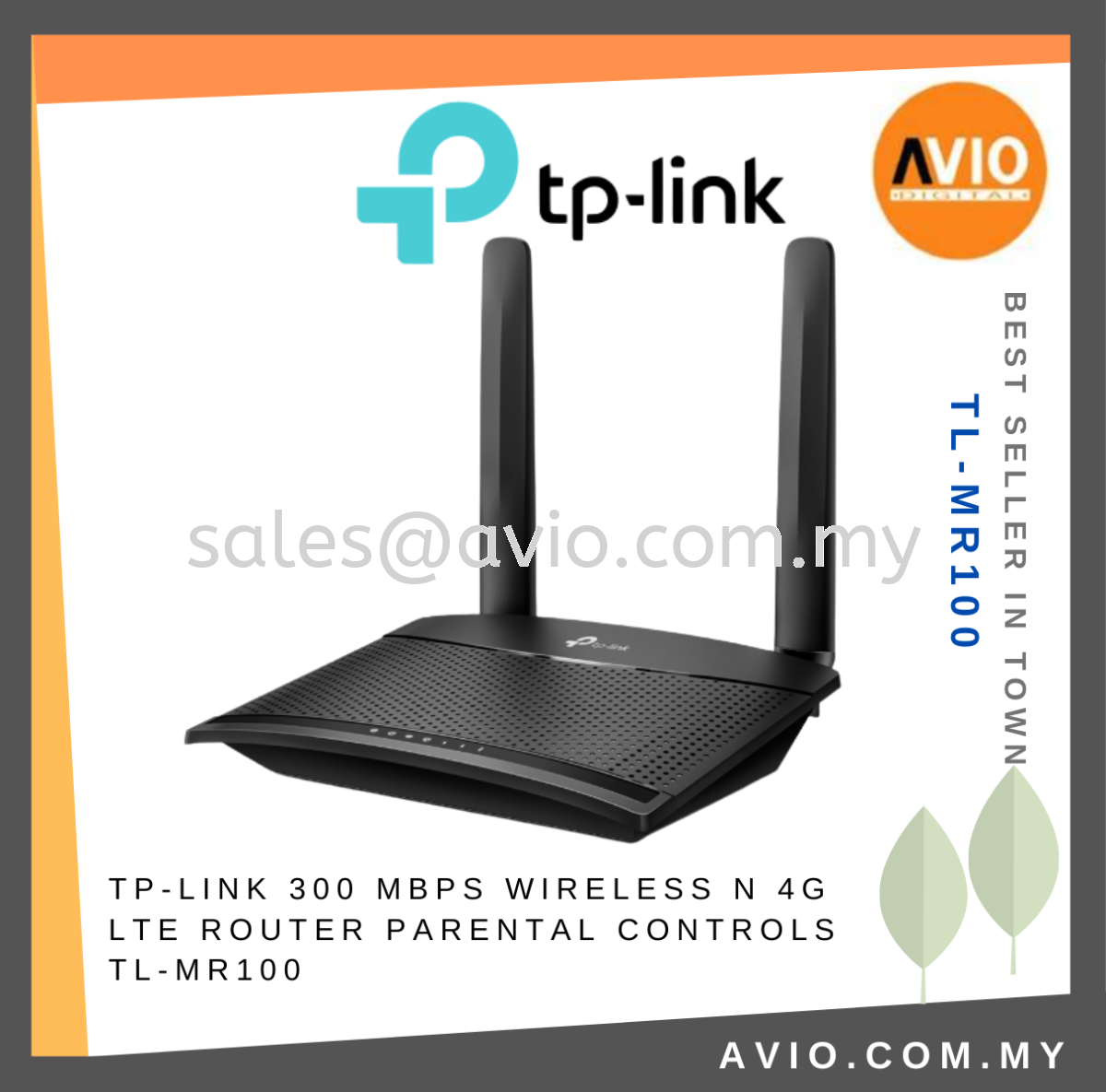 TP-LINK Tplink MR100 2.4GHz 300Mbps Speed Wireless N GSM SIM Card 4G LTE  Router