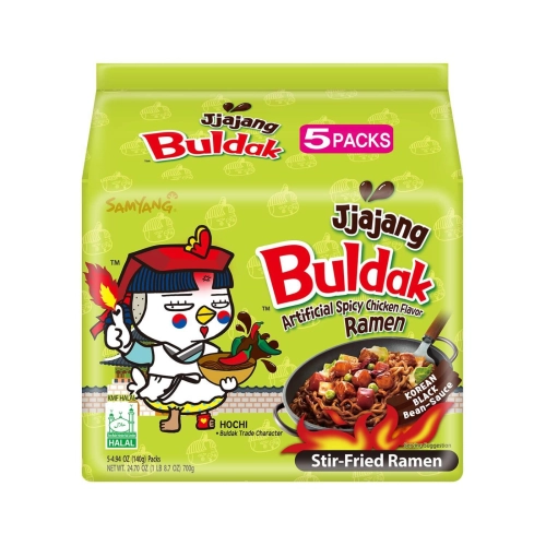 Samyang Hot Chicken Ramen Jjajang Korean Black Bean Sauce140g x 5