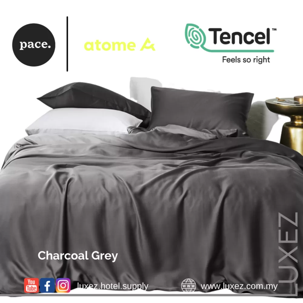 Luxez 100% Tencel Full Bed Set - Charcoal Grey