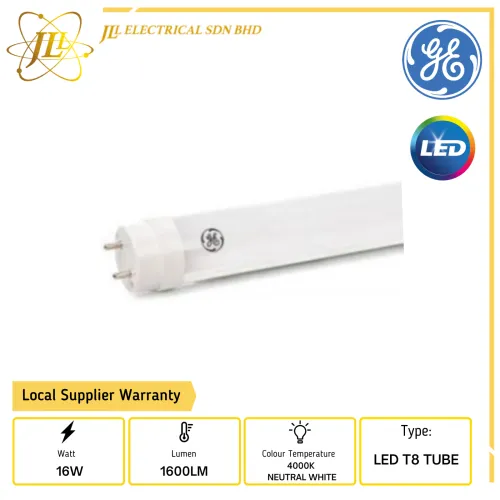 GE 74161E 16W 1600LM 220-240V 840 4000K NEUTRAL WHITE 4FEET LED T8 TUBE 