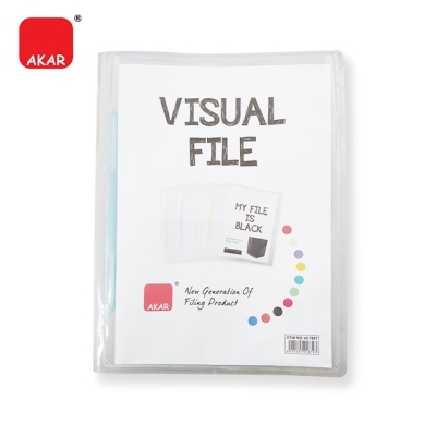 Transparent A4 Size Management File / Visual File with Front Pocket Cover / Transparent Folder + Poc