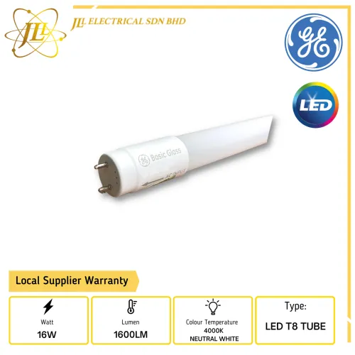 GE 43535MY 16W 1600LM 220-240V 840 4000K NEUTRAL WHITE 4FEET LED T8 TUBE