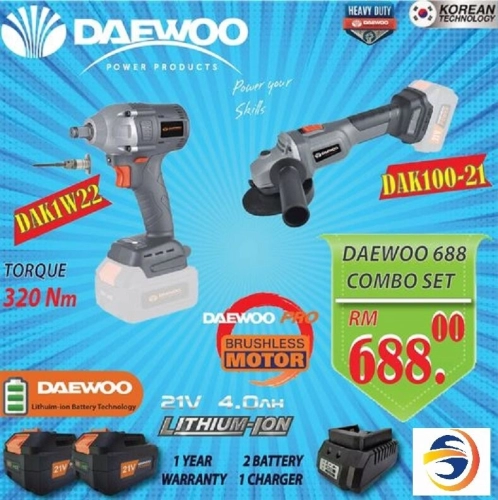 DAEWOO PRO 21V 688 CORDLESS COMBO SET