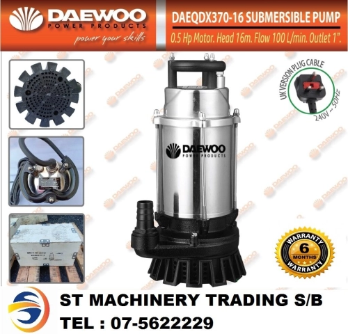 DAEWOO 1" X 0.5HP / 240V SUBMERSIBLE PUMP (MANUAL/AUTO) - DAEQDX370-16 / DAEQDX370-16F