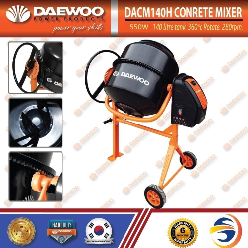 DAEWOO ELECTRIC MINI CONCRETE MIXER - DACM140H (550W / 140L)