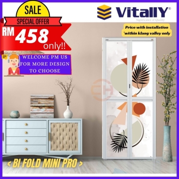 VITALLY BI FOLD TOILET DOOR, ALUMINIUM DOOR CUSTOM MADE (WITH INSTALLATION)