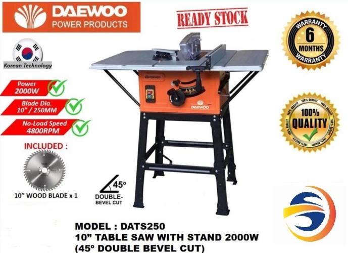 DAEWOO 10" TABLE SAW - DATS250 (2000W)