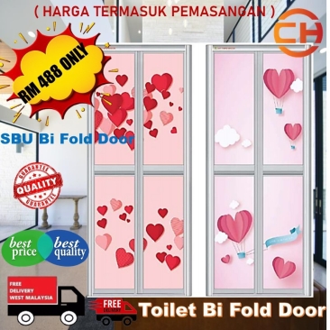 SBU SR BIFOLD TOILET DOOR, ALUMINIUM DOOR, FOLDING DOOR (WITH INSTALLATION)