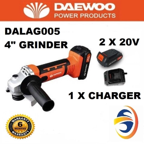 DAEWOO 20V CORDLESS 4" ANGLE GRINDER - DALAG005