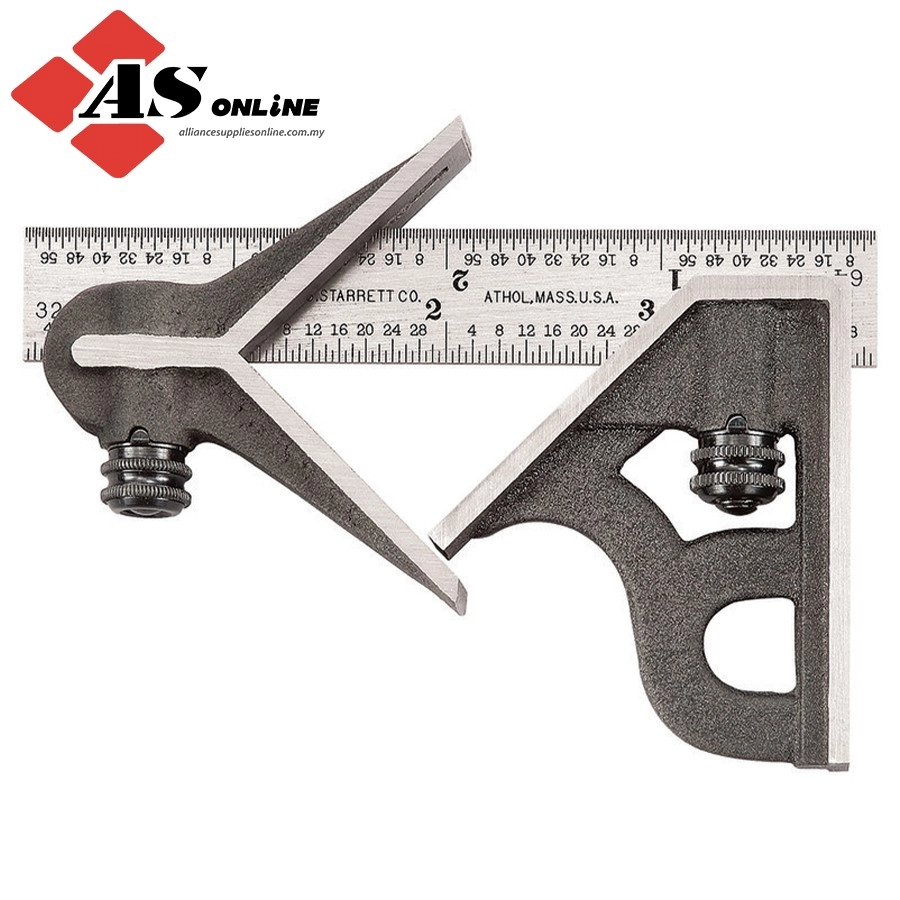 STARRETT 4" Combination Square with Square and Center Head / Model: 11HC-4-4R