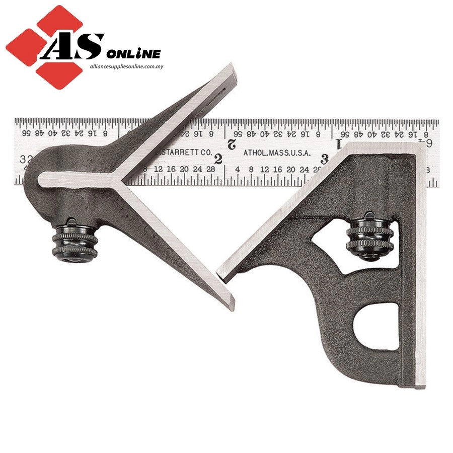 STARRETT 4" Combination Square with Square and Center Head / Model: C11HC-4-4R 