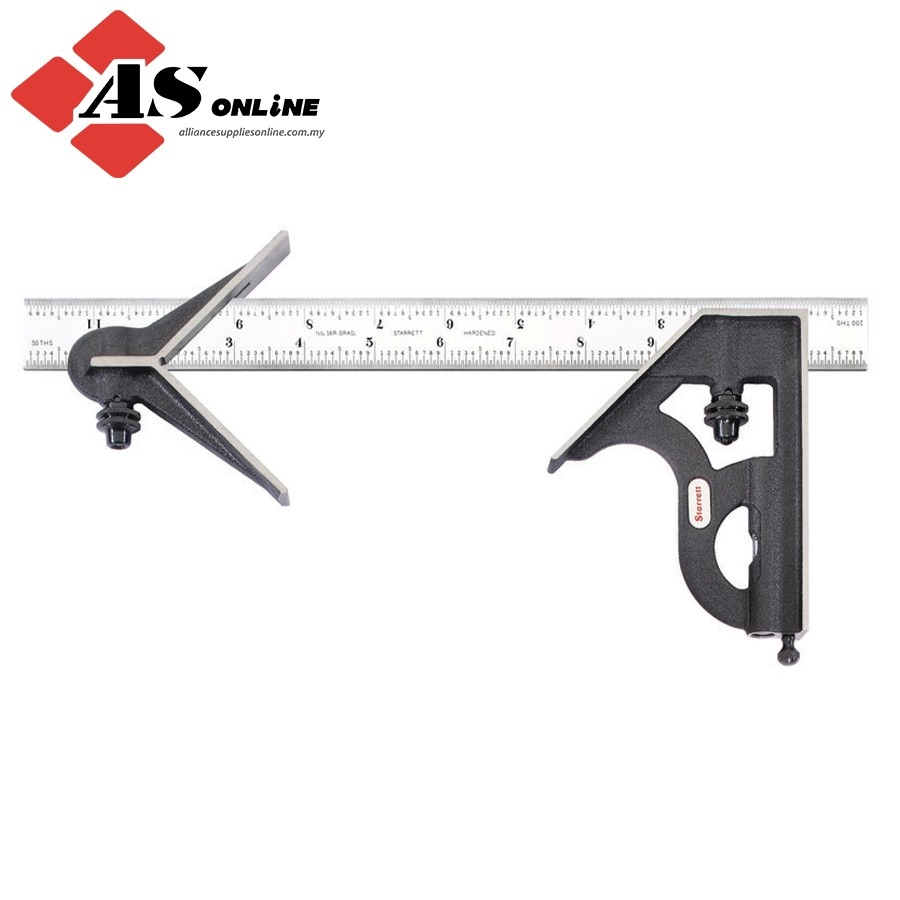 STARRETT 12" Combination Square with Square and Center Head / Model: 11HC-12-16R